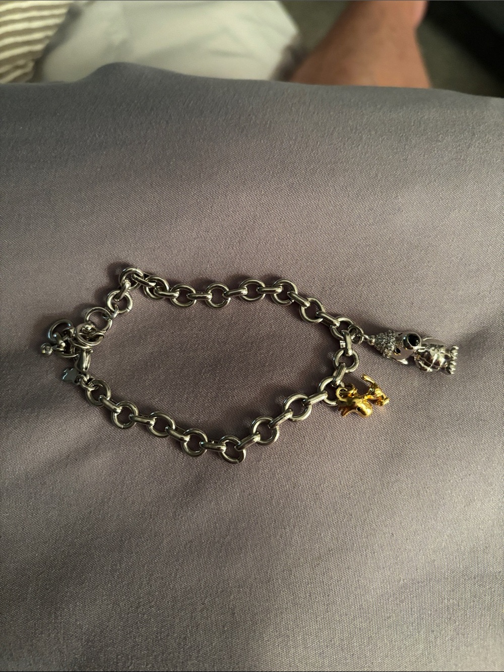 kate spade Snoopy Silver Chain Bracelet with Gold and Silver Charms - Picture 3 of 5